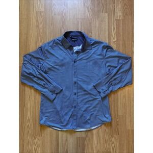 Duchamp London Men's Shirt L Performance Stretch Long Sleeve Button Up Print